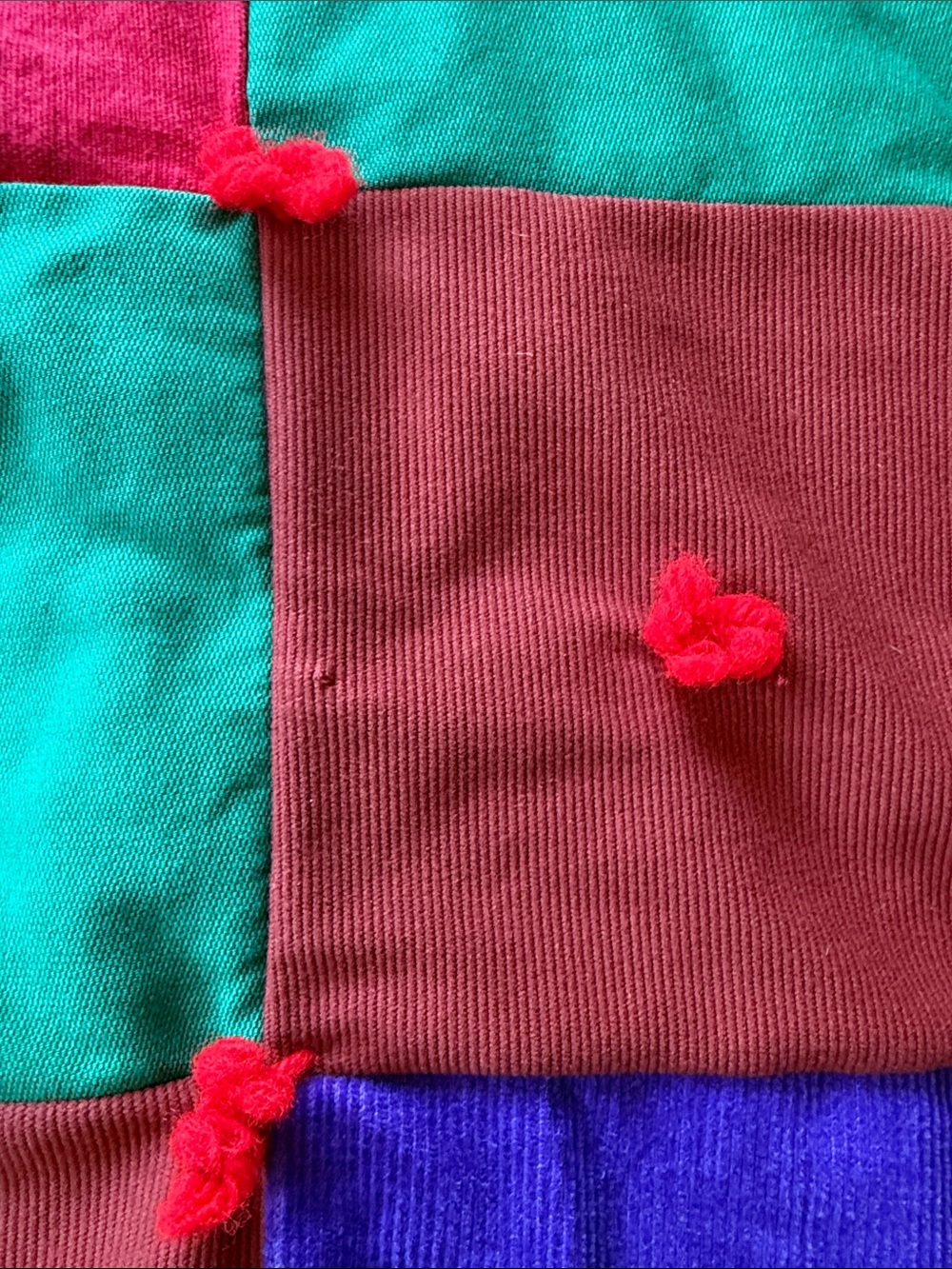 VTG Handmade Patchwork Granny Square Twin Bed Throw Blanket Quilt Multi-Color - Picture 3 of 6